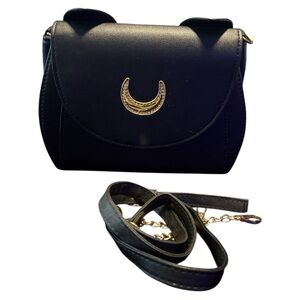 Black Cat Ear Moon Crossbody Bag